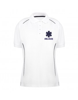 POLO PROWEAR PIPPING ISO15797 BLANC FEMME - POL1022