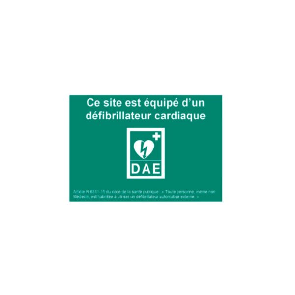 Fiche signalétique DAE avec texte