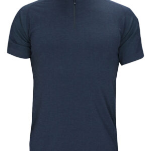 POLO ALVEOTECH 2004 copie - KM Concept Navy blue polo shirt with short sleeves and a short zip at the collar.